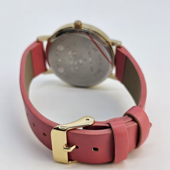 37MM Women's Watch Flamingo Dial Pink Faux Leather Bands New Battery - Picture 7 of 13